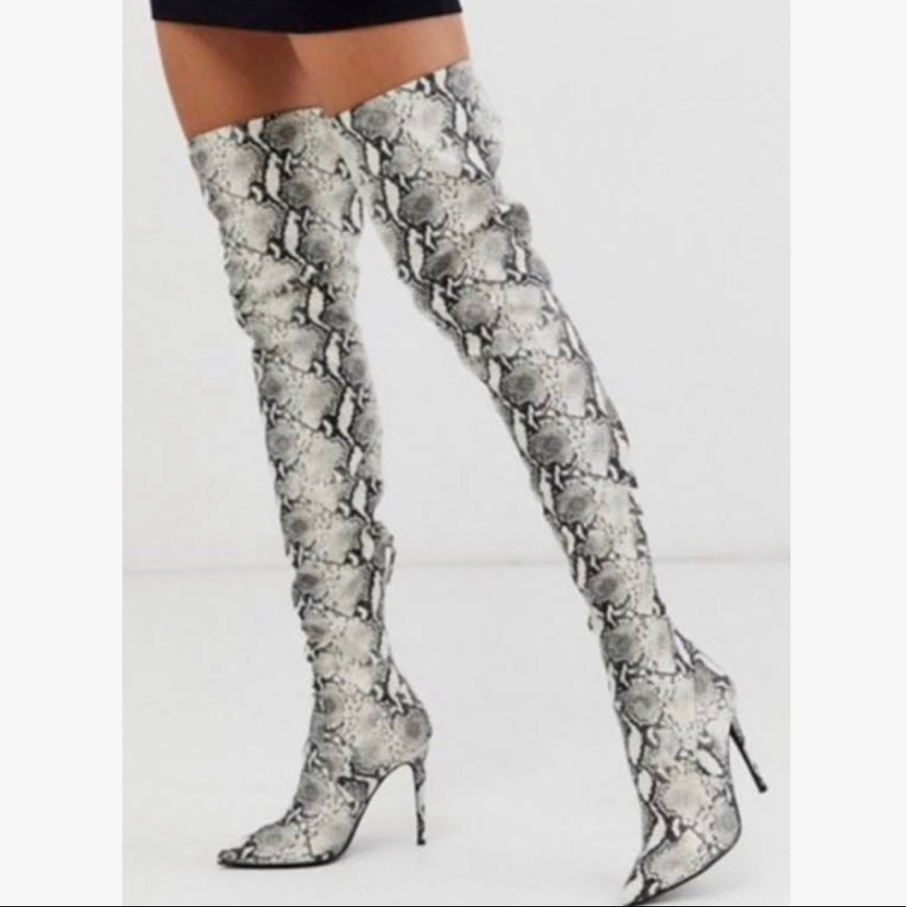 Steve Madden Dominique Snakeskin Thigh High Boots